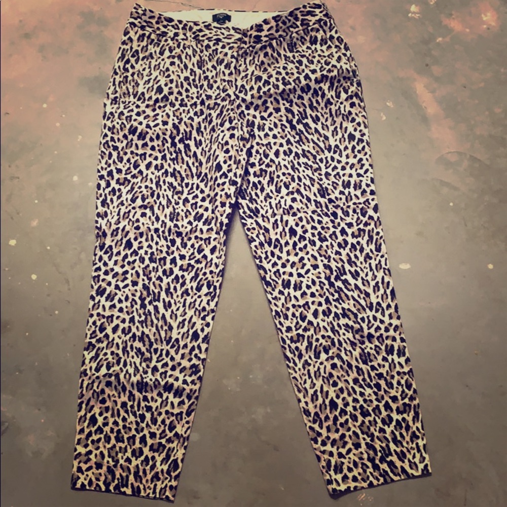 jCrew Leopard print City fit pants